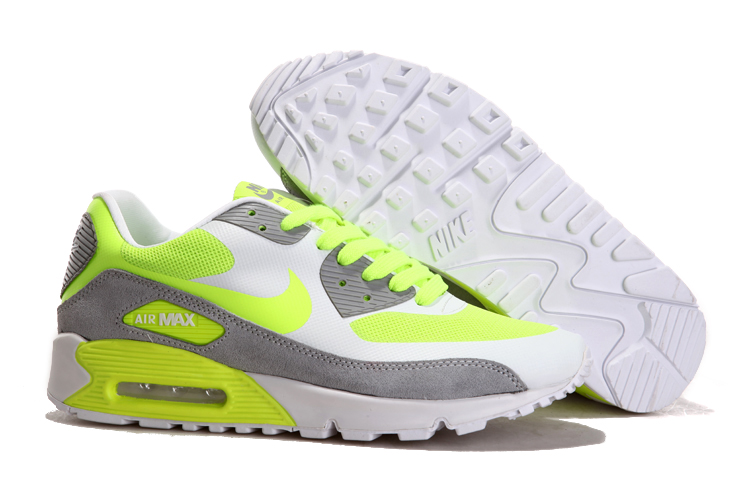 Nike Air Max Shoes Womens Gray/White/Fluorescent Green Online